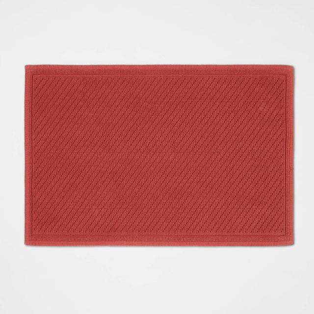 21"x30" Performance Solid Cotton Bath Mat Deep Red - Threshold™