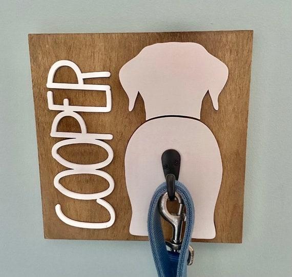 Personalized dog leash holder/wood dog leash holder/custom dog leash holder/Laser cut dog leash holder/personalized leash holder for wal