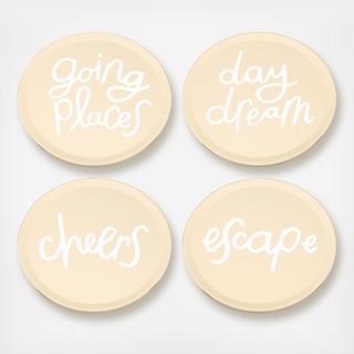 All That Glistens Phrases Coaster, Set of 4