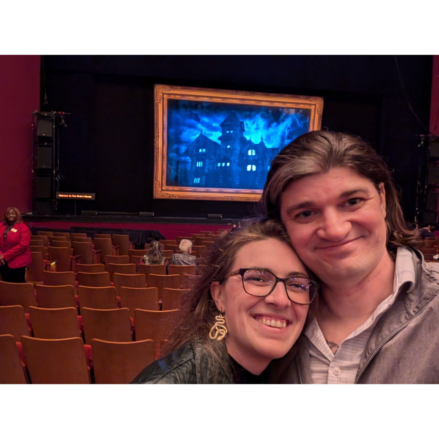 Kayla & Travis before a live performance of Clue at the Kennedy Center.