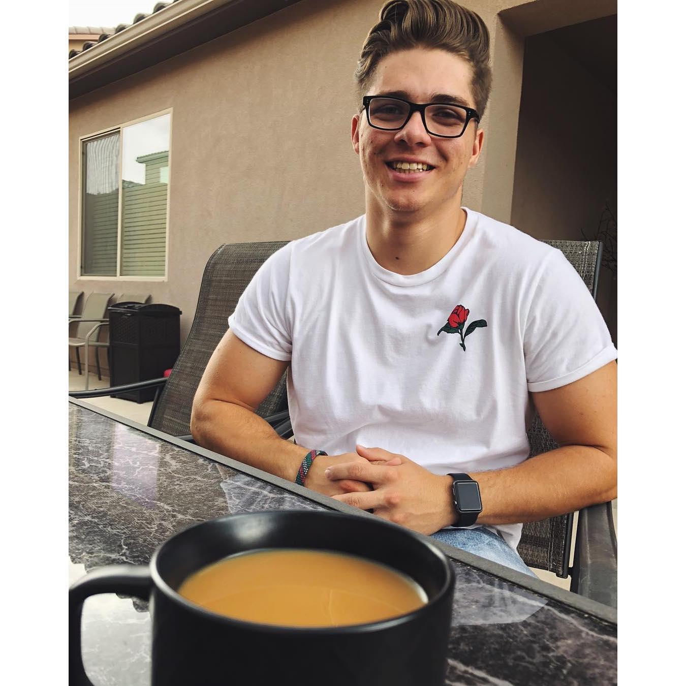 Doing what we do best.... drinking coffee.