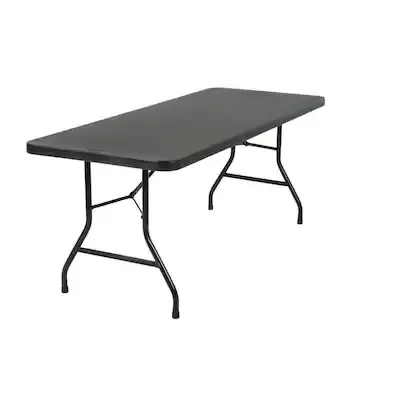 Cosco 2.5-ft x 6-ft Indoor Rectangle Resin Black Folding Banquet Table