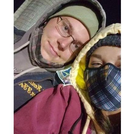 Our first time at the Spiker Farm Rodeo together.  It was very cold so Eli was wearing my toboggan