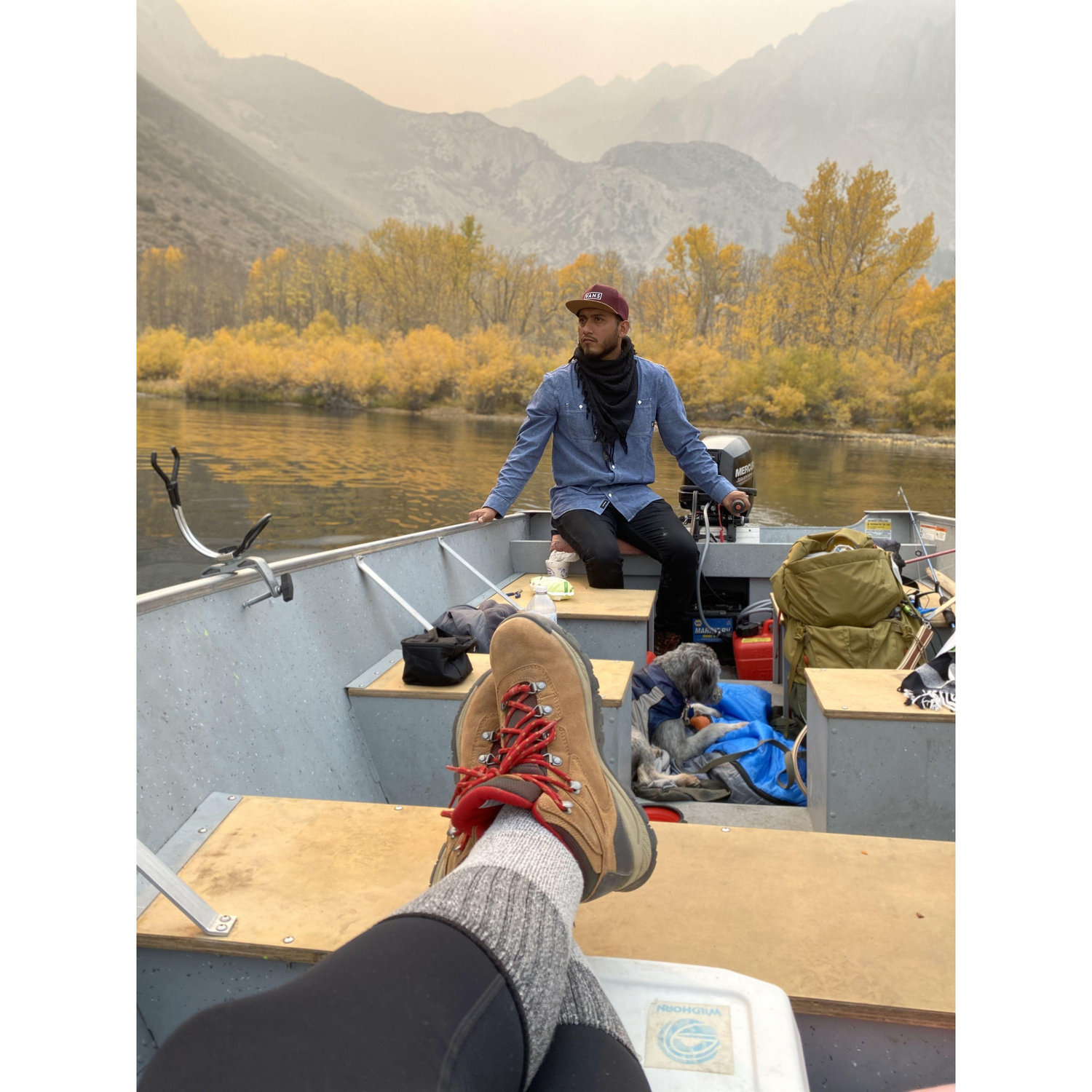 Snapshot of Roman and Oso during our first autumn trip to Mammoth Lakes, CA, October 2020.