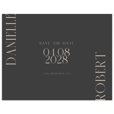 Grey Modern Wedding Digital Save the Date - Falcon Landscape