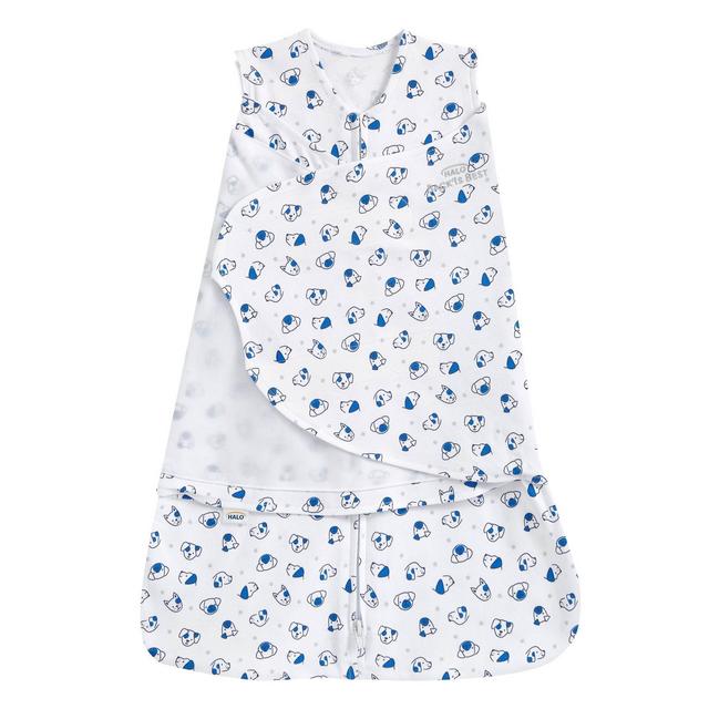HALO Innovations Sleepsack 100% Cotton Swaddle Wrap - Doggy Newborn