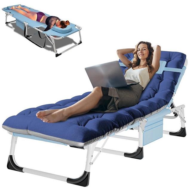 ABORON Folding Camping Cots for Adults, Heavy Duty 3in1 Tanning Beach Cot, Adjustable Double-Layer 1200D with Mattress Carrying Bag, Home Office Vacation Nursing Beach Balcony
