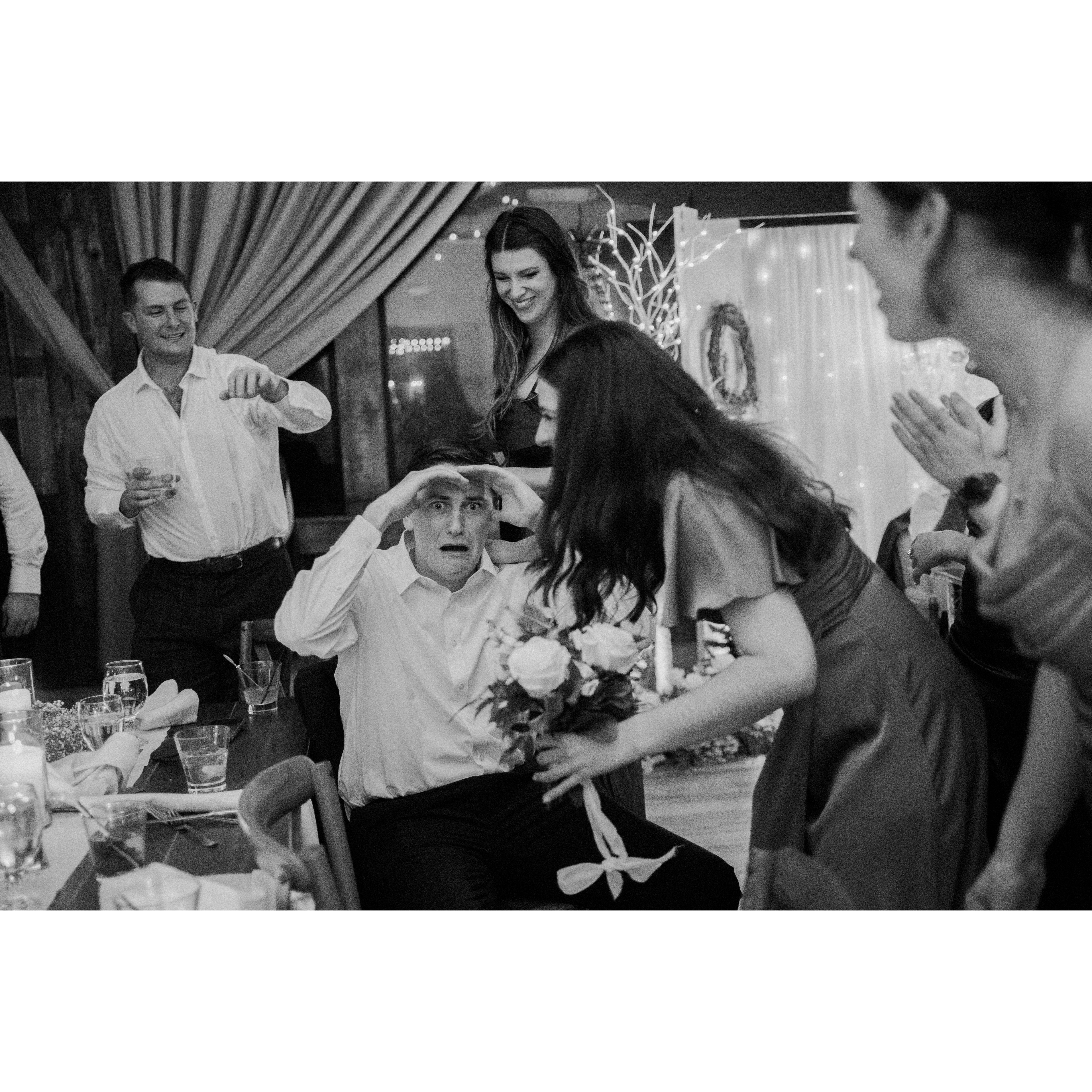 Timmy after she caught said bouquet