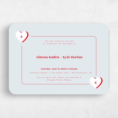 Blue Rounded Wedding Invitation - Jolla Landscape