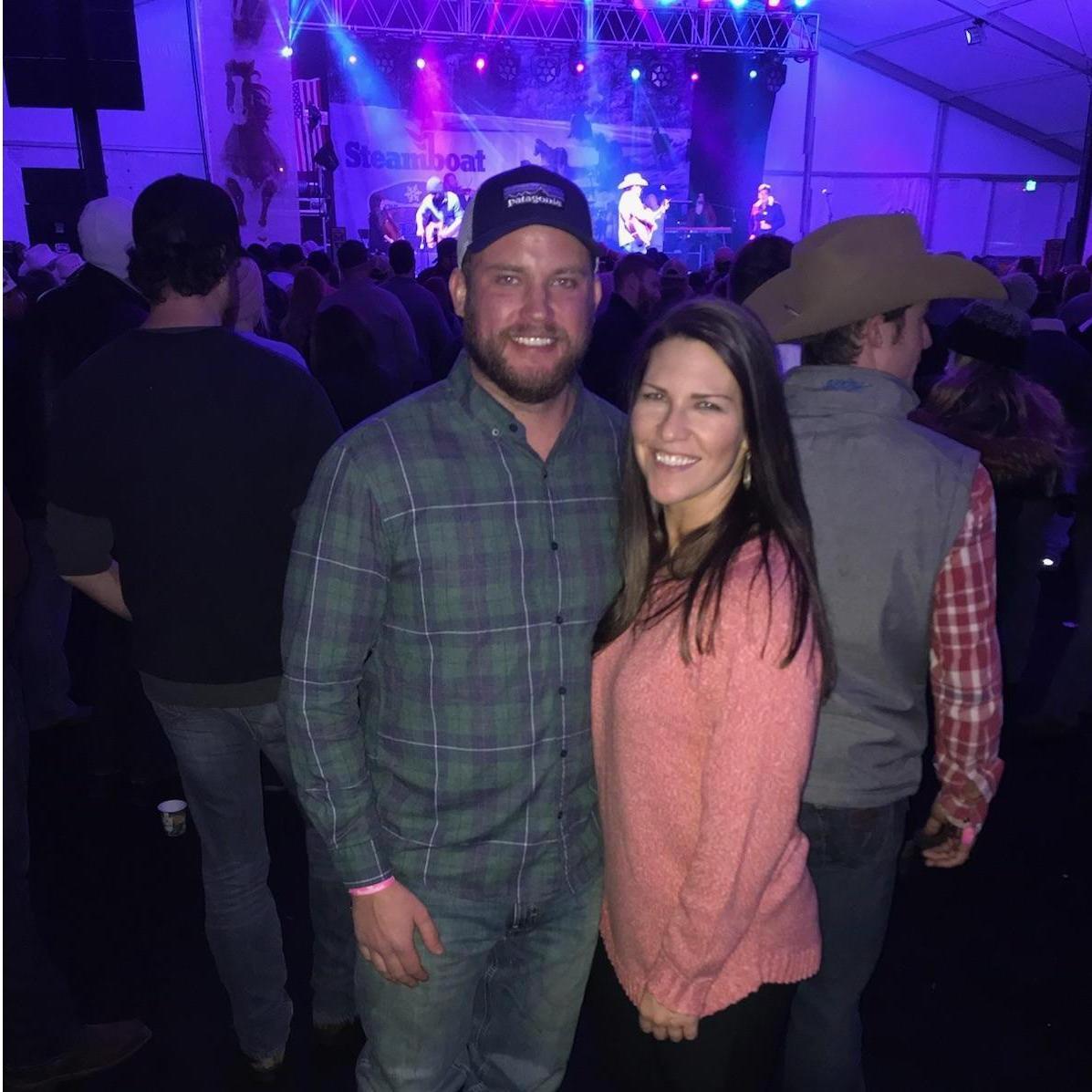 Where it all began - Steamboat Springs Music Festival.  Jon asked a friend to snap a photo of us on the last night of the festival, probably thinking we'd never see each other again! HAHA!