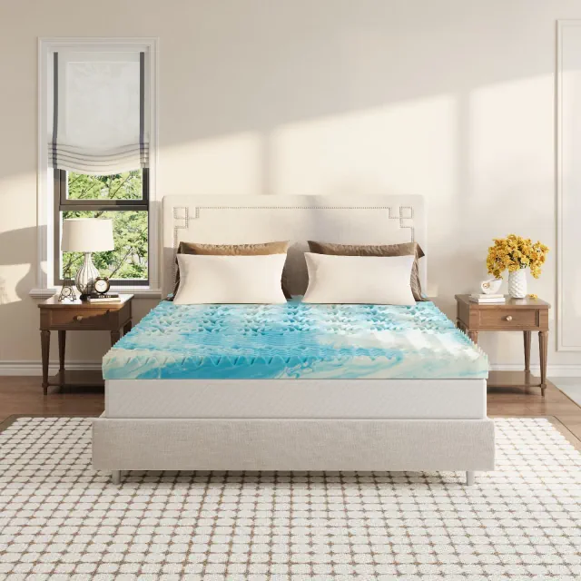 EGOHOME 2 Inch 5-Zone Cooling Gel Memory Foam Mattress Topper
