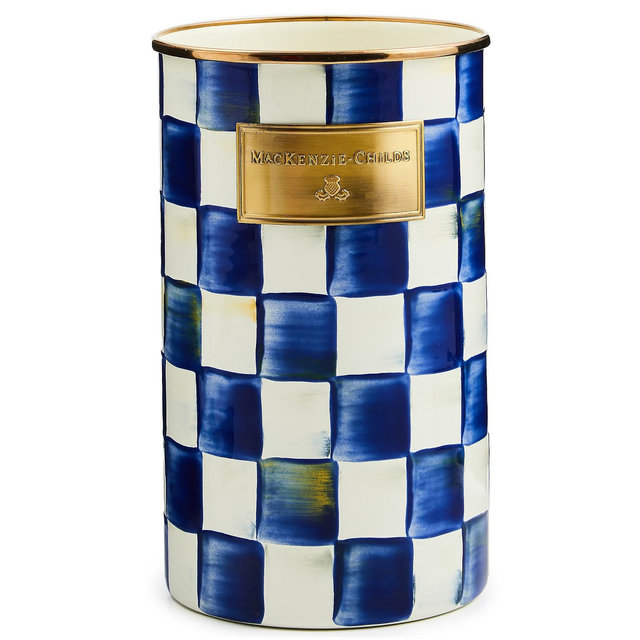 Mackenzie-Childs Royal Check Enameled Steel Utensil Holder