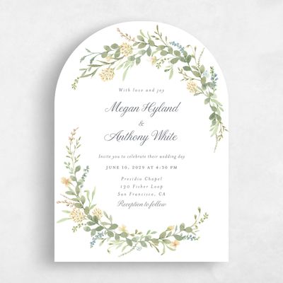 White Arch Wedding Invitation - Nektar Portrait