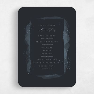 Black Rounded Wedding Program - Zortas
