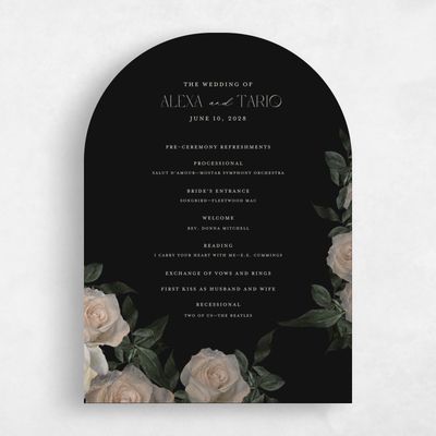 Black Arch Wedding Program - Poet