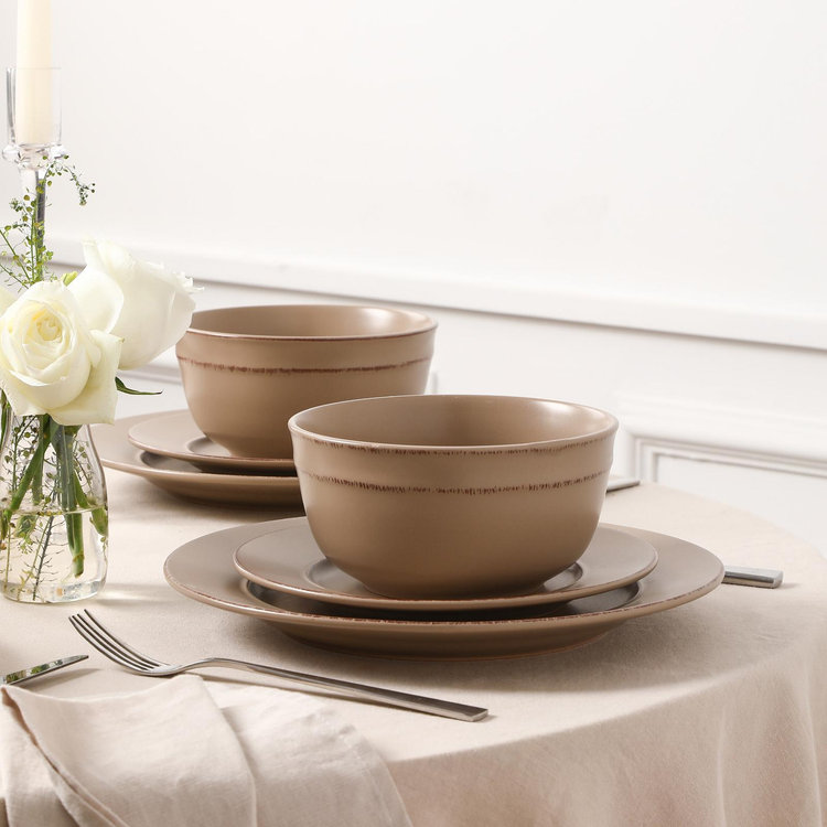 Earth & Clay, Earth & Clay Hazel 24-Piece Dinnerware Set, Service