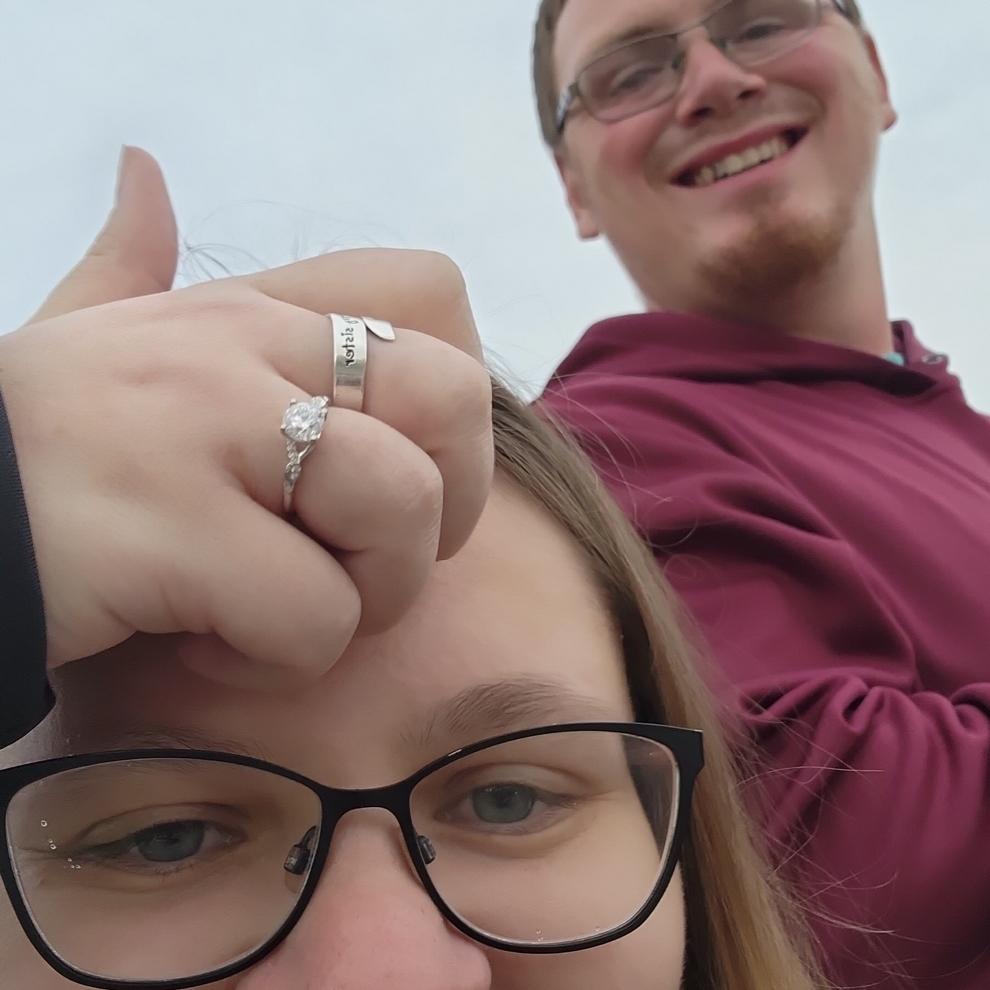An old coworker randomly asked if we were engaged yet the day we got in engaged. This was my subtle hint...
