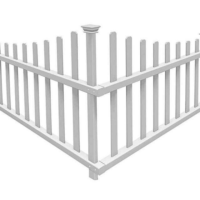 Zippity Outdoor Products ZP19007 No-Dig Vinyl Corner Picket Unassembled Accent Fence, 42" x 30", White