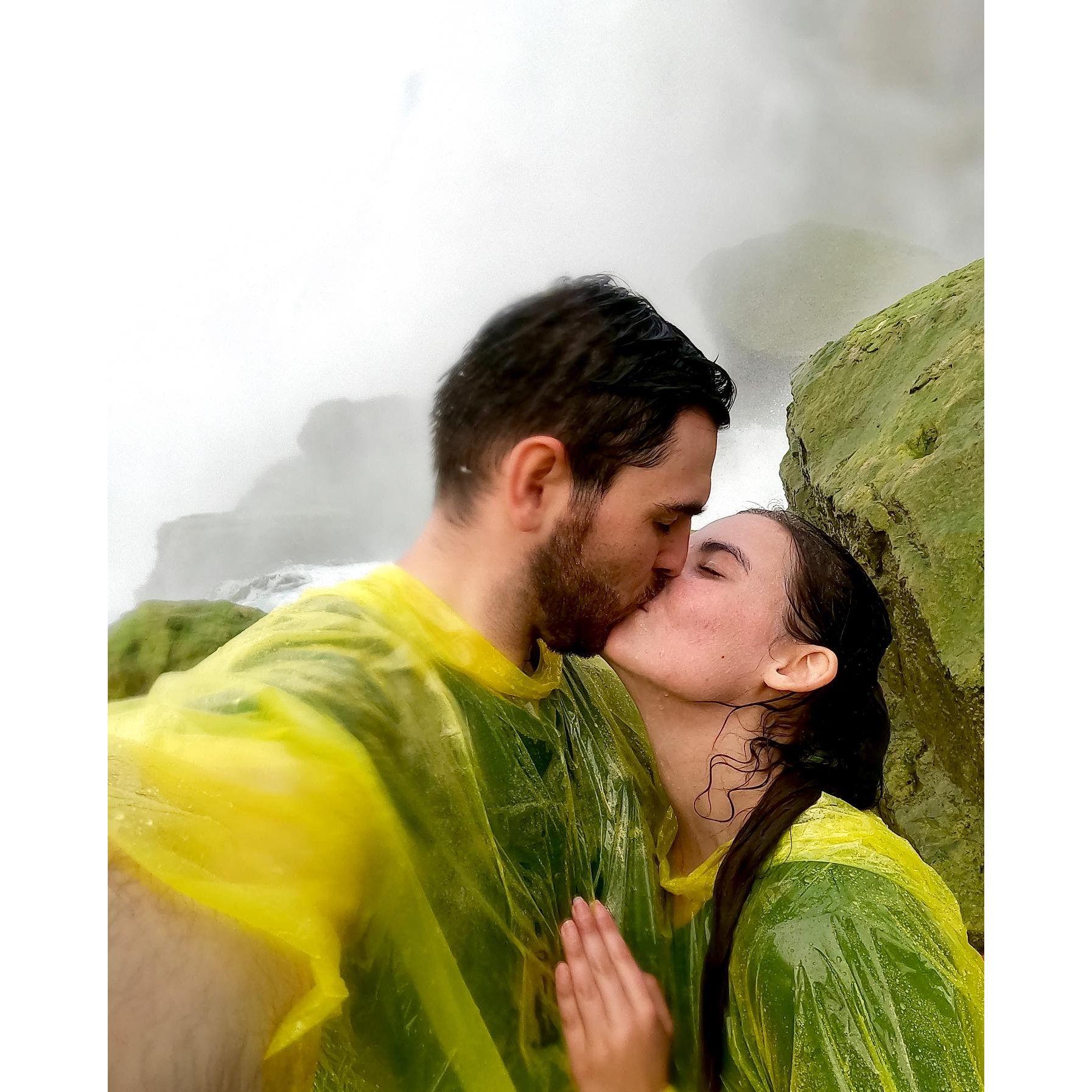 Under the waterfall at Niagra Falls!