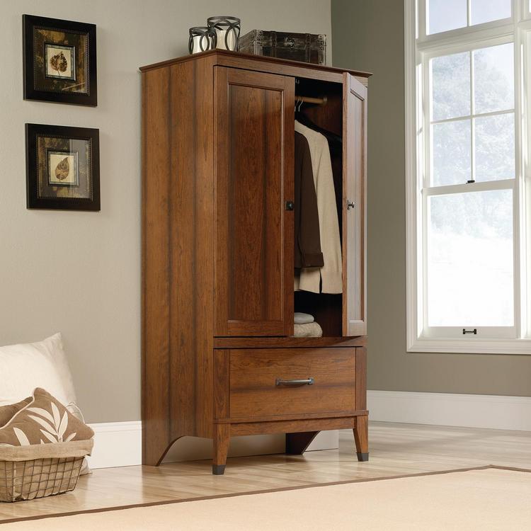 Sauder 3-Door Wardrobe/Armoire Clothes Storage Cabinet With Hanger