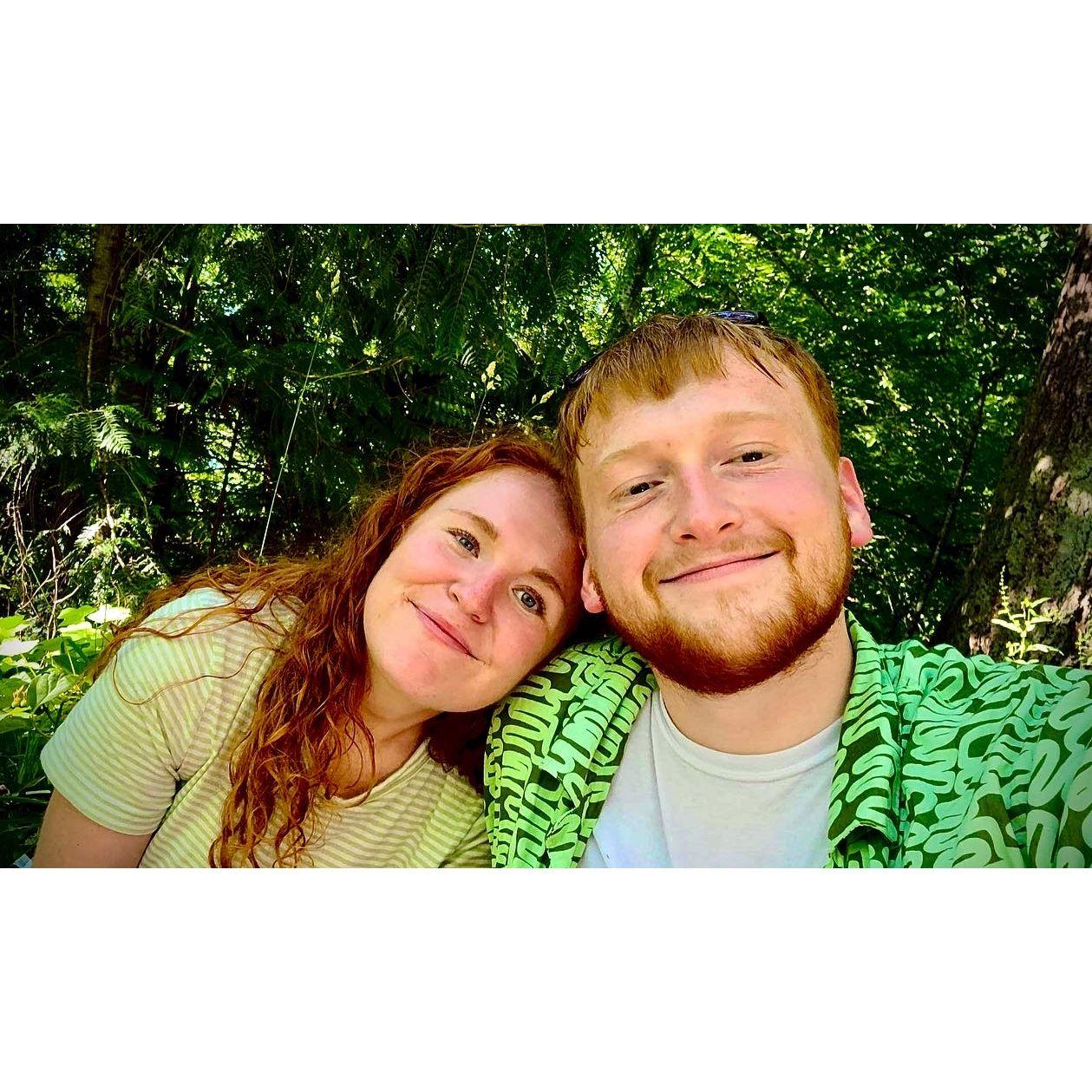 A selfie we took on one of our favorite dates: a picnic at Squaxin Park in Olympia. July 2022. (Olympia, WA)