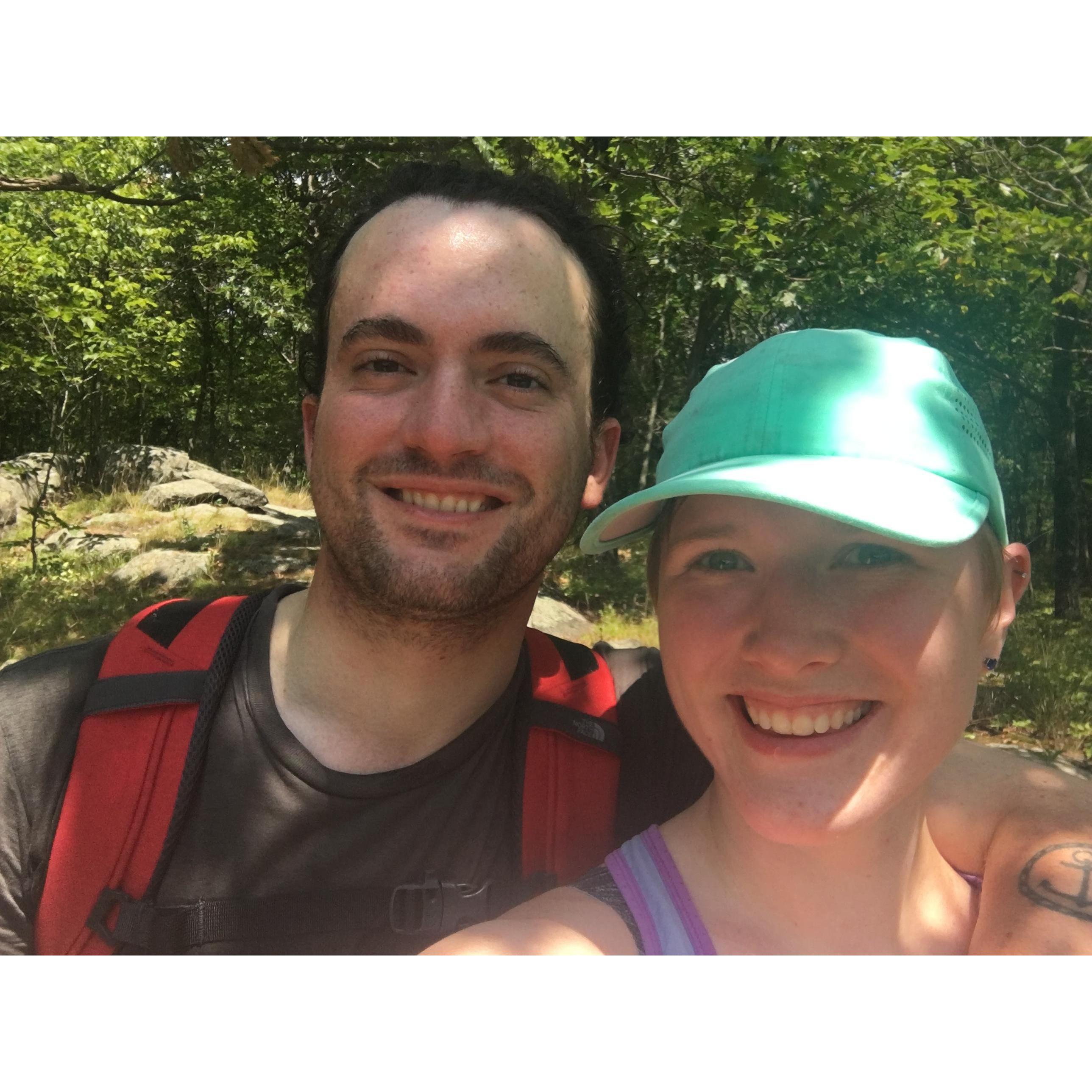Hiking on Cooks Mountain in the Adirondacks, where we first talked about one of us making a move to be close to the other.