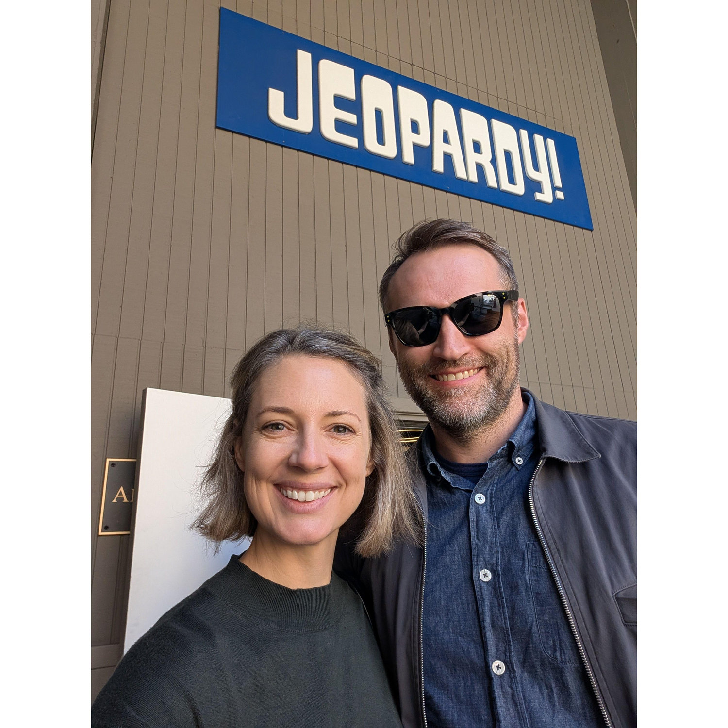 In the audience for a Jeopardy show