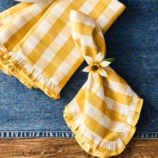 Gingham Ruffle Napkin, Set of 4