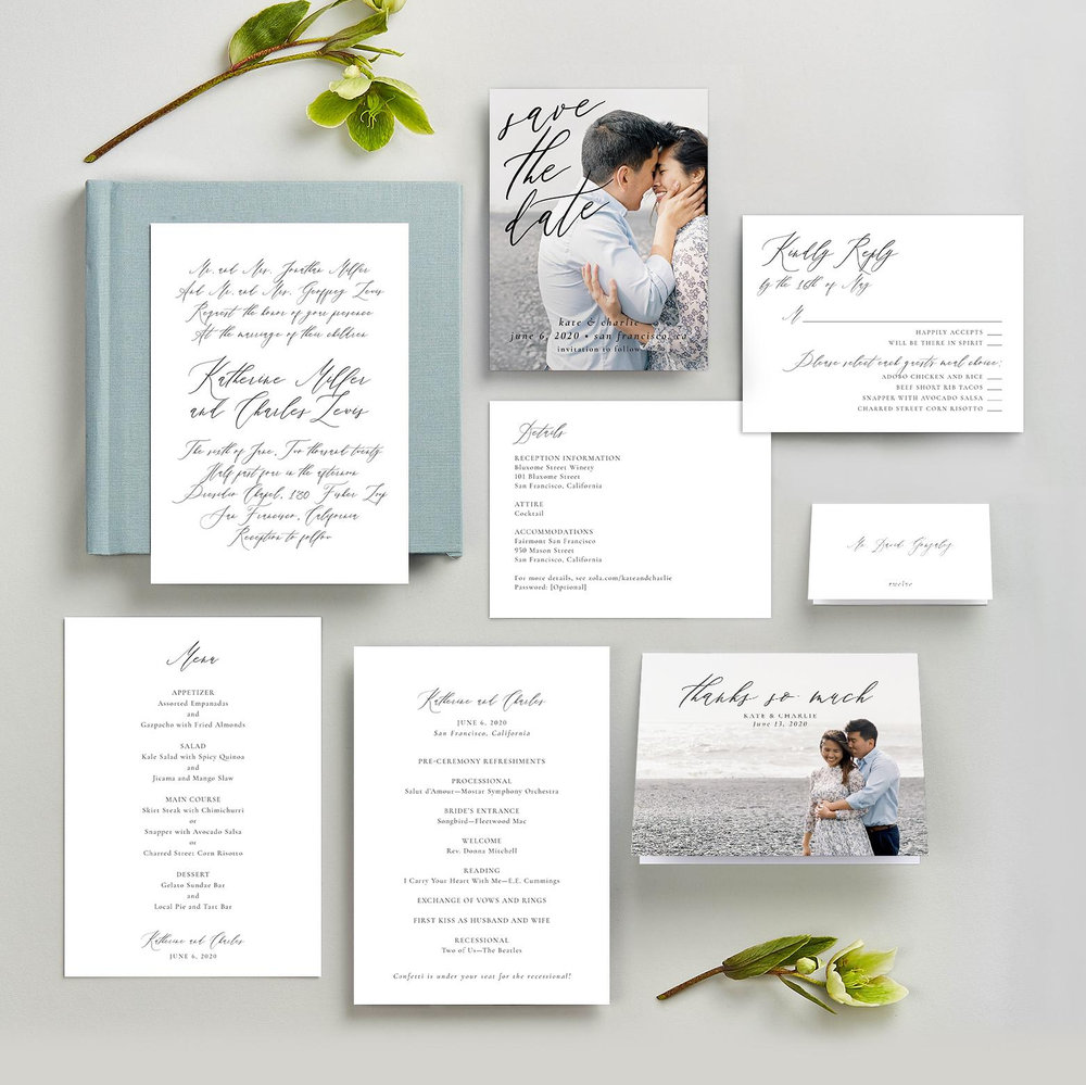 Violin Portrait | White | Zola Wedding Invitations