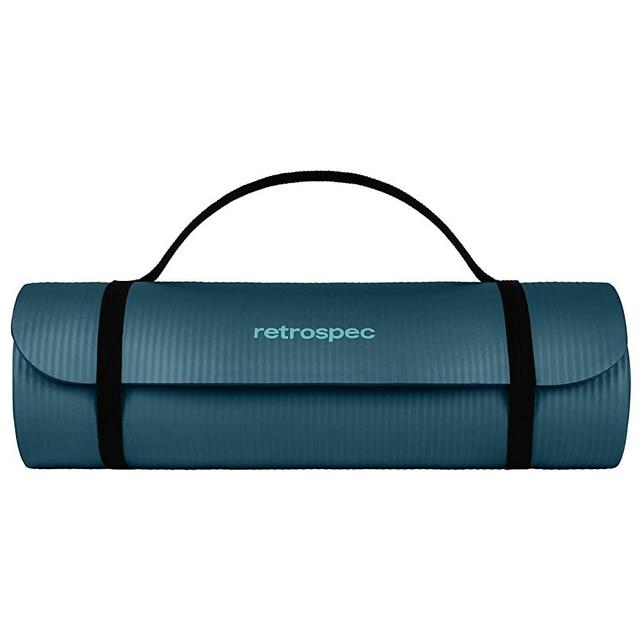 Retrospec Solana Yoga Mat 1" & 1/2" Thick w/Nylon Strap for Men & Women - Non Slip Exercise Mat for Yoga