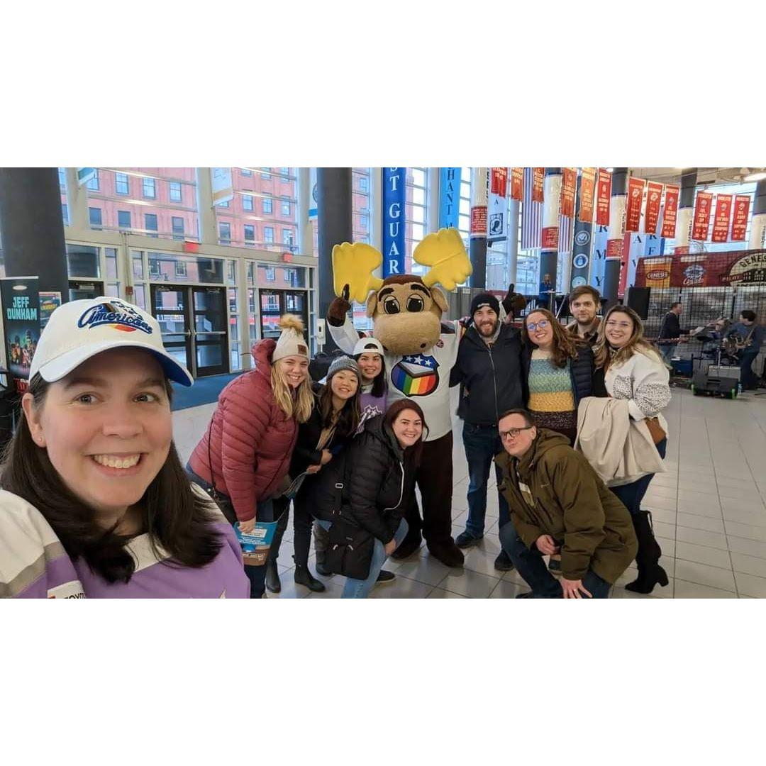 Celebrating an Amerks game with friends!