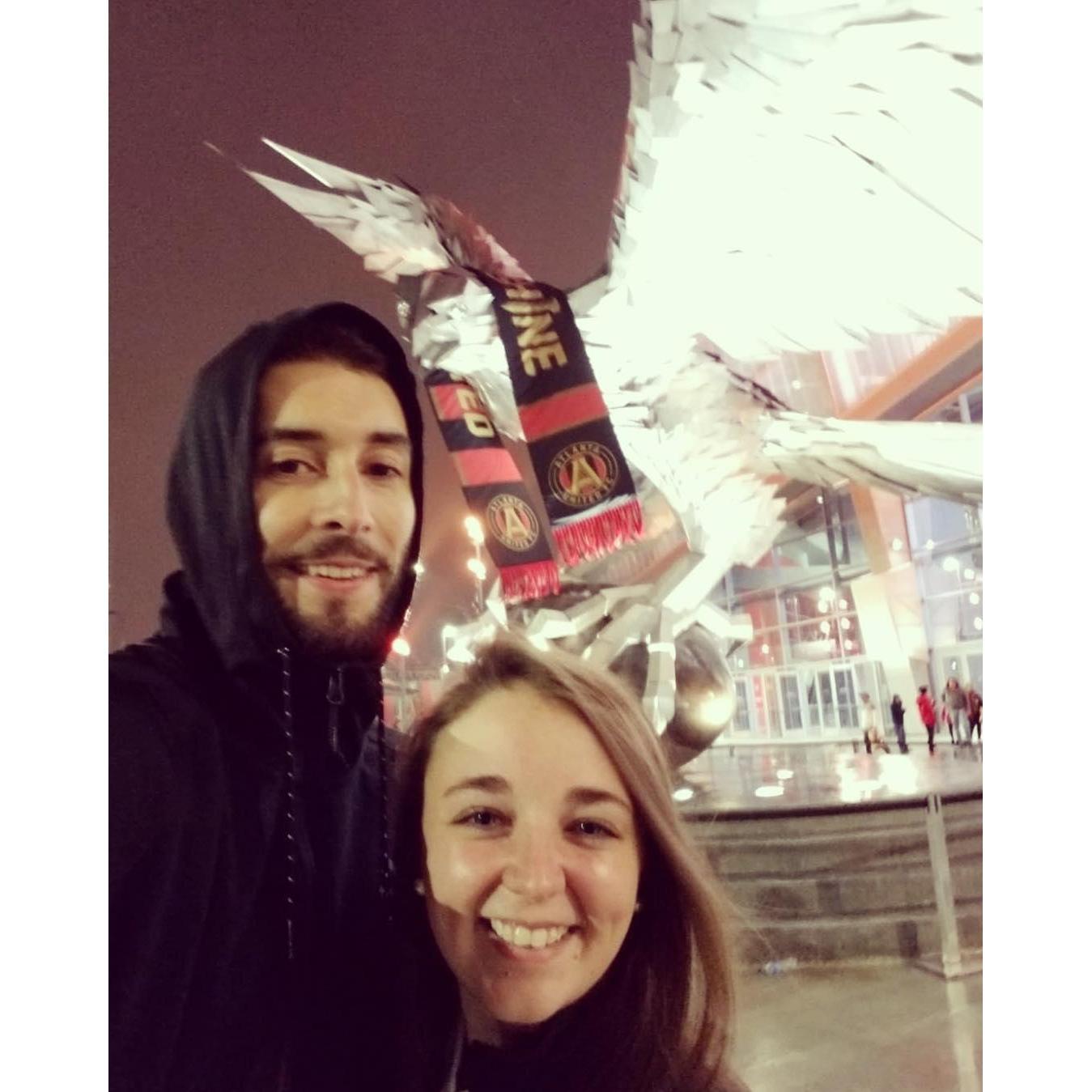 Cheering on Atlanta United in the 2018 MLS semi-finals!