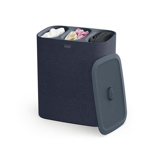 Joseph Joseph Tota Trio 90-liter Laundry Hamper Separation Basket with Lid and Removable Bags - Black