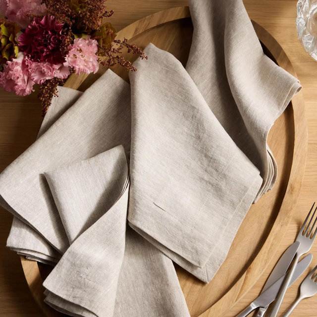 European Linen Wide-Hem Napkins (Set of 12)