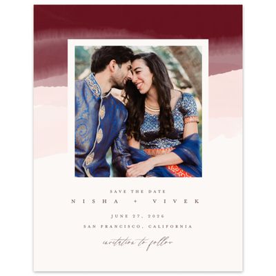 Dark Burgundy, Red Wedding Digital Save the Date - Halloway Photo