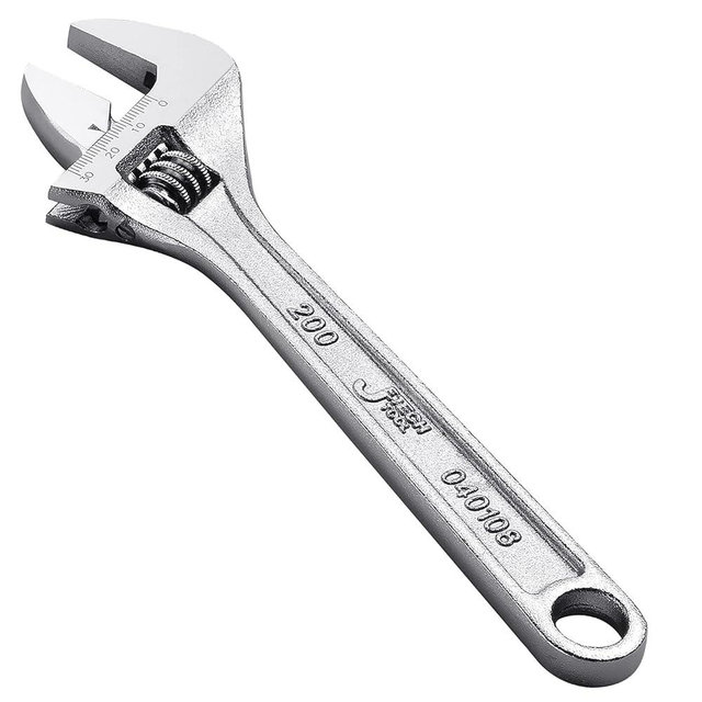 Jetech 8-Inch Adjustable Wrench - Professional Spanner Cr-V Steel Shifter Spanner with Metric Scale Wide Caliber Opening, for Home, Garage, Workshop and DIY