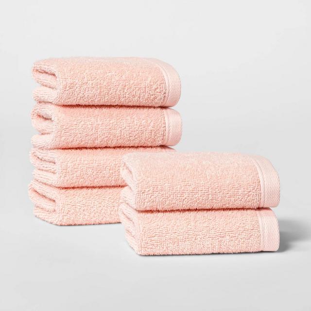 6pk Washcloth Set Peach - Room Essentials™