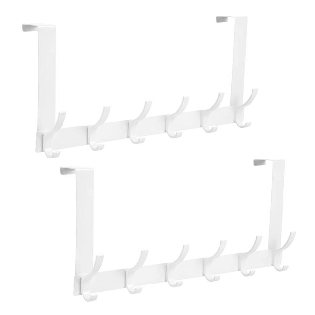 Optish Over The Door Hooks, Door Hanger Hooks, Over The Door Towel Racks for Bathroom with 12 Coat Hooks for Hanging Clothes Coats Towels, Fits 1-3/4" Thick Door