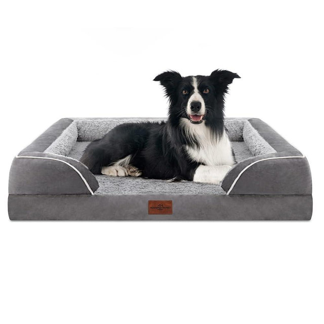 Comfort Expression Large Dog Beds Waterproof Orthopedic Foam Dog Beds for Large Dogs Durable Dog Sofa Comfy Pet Bed with Washable Removable Cover & Non-Slip Bottom