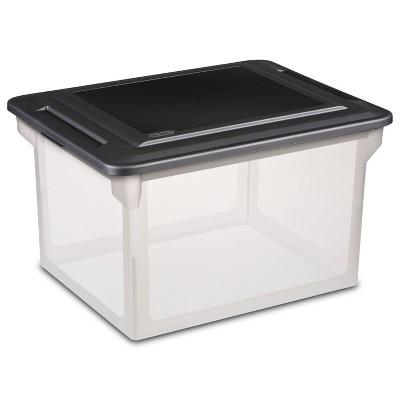 Plastic Box File Clear/Black - Sterilite