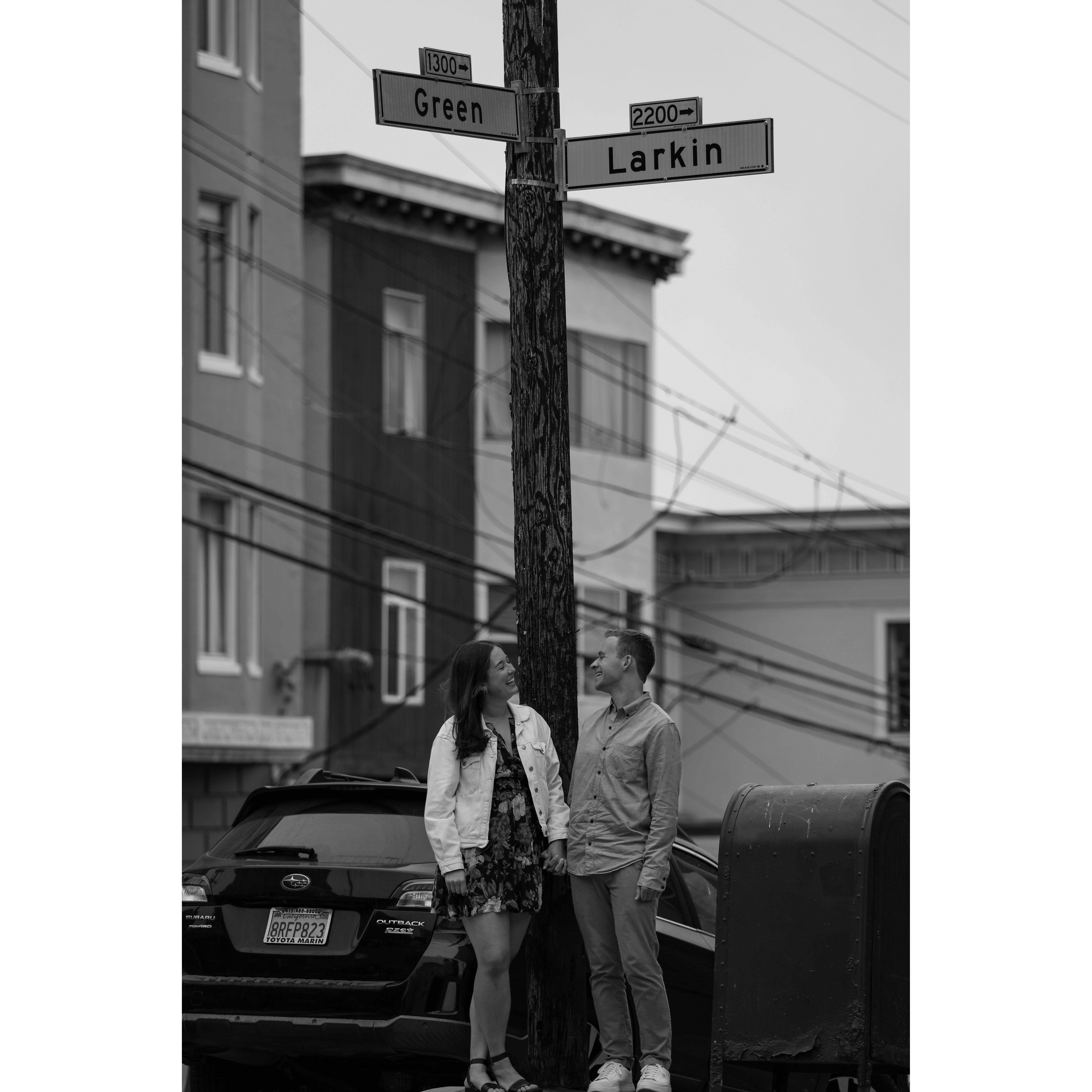 We were thrilled to discover that Green and Larkin Street intersect in the Russian Hill neighborhood of San Francisco. We recommend the Italian Restaurant on "our corner," Amarena.