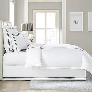 Wamsutta® Baratta Stitch Cotton 15-Inch Drop Queen Bed Skirt in Charcoal