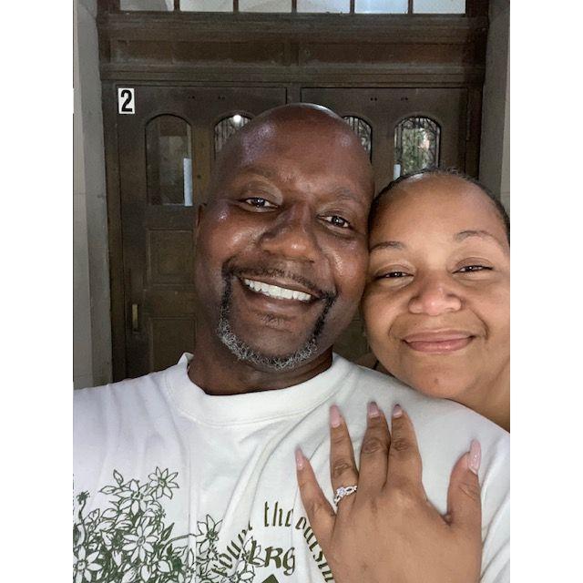 After Damien "popped" the question...and Mona "clearly" said yes! - June 11, 2023