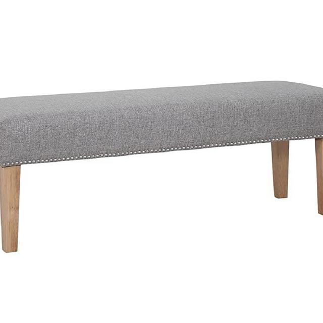 GRAFTON HOME Miley Bench, Fog, Light Legs