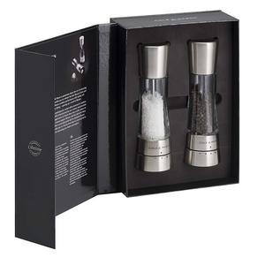 Cole and Mason - COLE & MASON Derwent Salt and Pepper Grinder Set - Stainless Steel Mills Include Gift Box, Gourmet Precision Mechanisms and Premium Sea Salt and Peppercorns