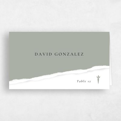 Pale Sage, Green Wedding Place Card - Jayden Vegetarian
