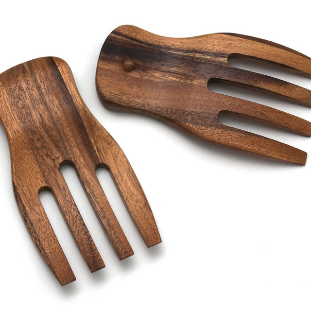 Lipper International 1102 Salad Hands, Acacia
