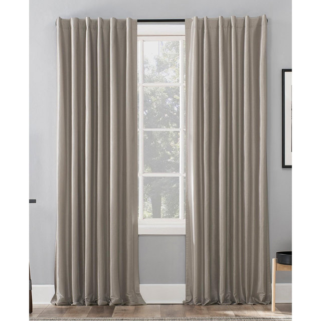 Evelina Faux Silk 50" x 95" Thermal Blackout Curtain Panel