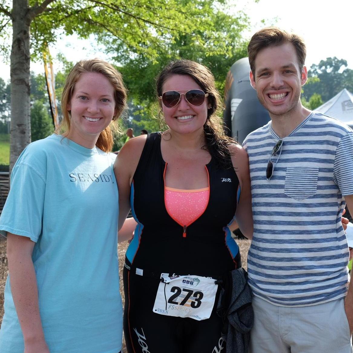 Bailey and Hannah after Bailey's first Triathalon!