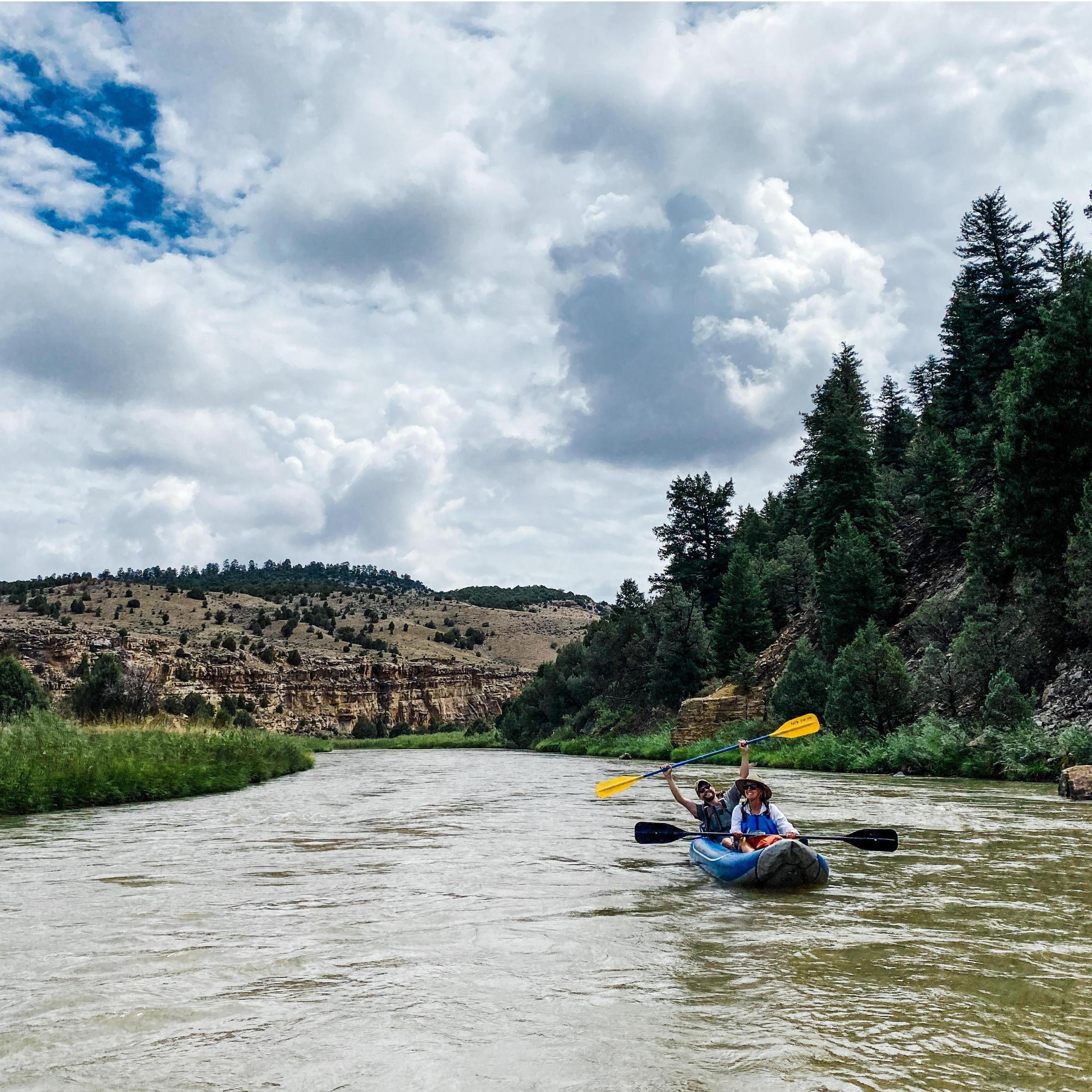 Kayaking down the Chama River.